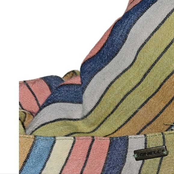 O’Neill romper Large, Striped, Wide Leg Jumpsuit Halter, Boho, Cottagecore - Picture 9 of 9